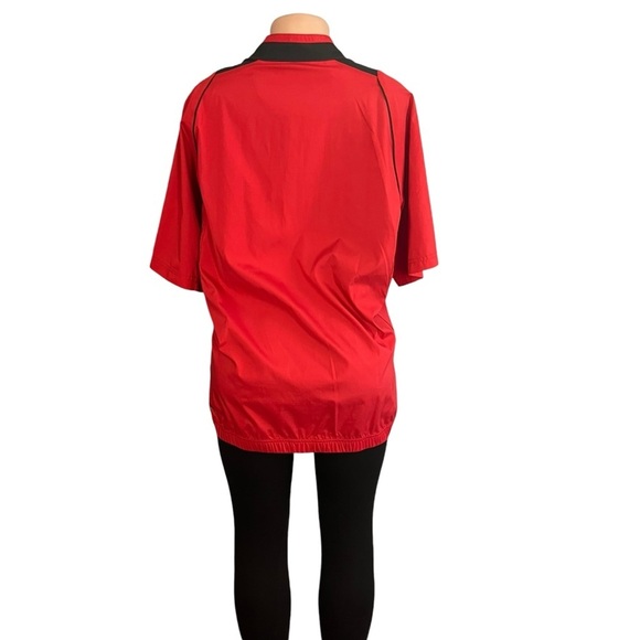 Adidas Wind Shirt Medium Red Golf Climaproof Breaker 1/4 Zip Short Sleeve - Picture 4 of 9